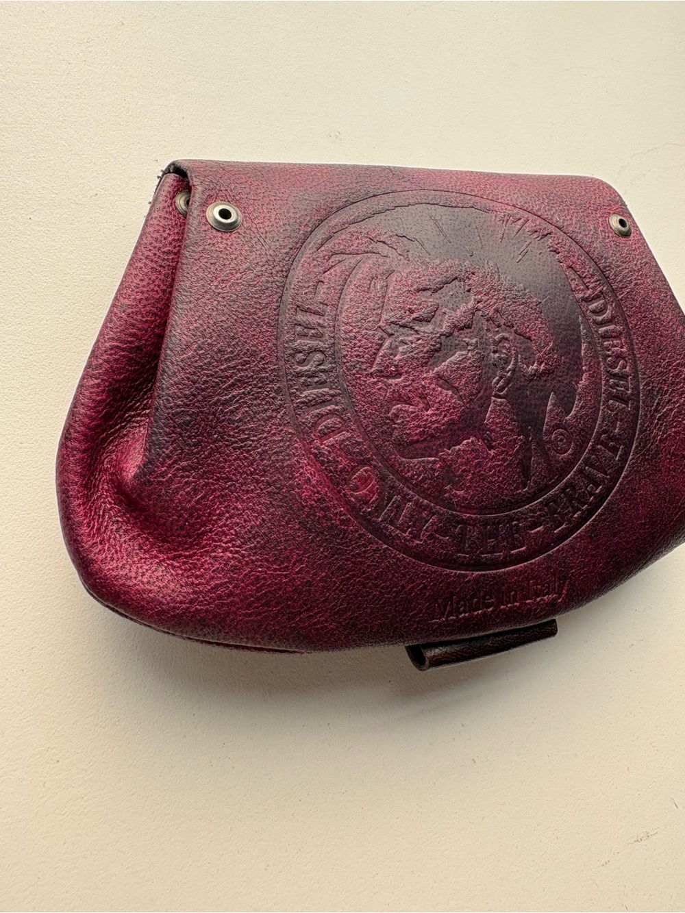 Diesel Vintage Purple Leather Medieval industrial Y2K coin purse wallet - Picture 6 of 16